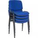 Teknik Office Conference Blue Fabric Stackable Fully Assembled Chair With Padded Seat and Backrest 1500BLU