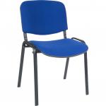 Teknik Office Conference Blue Fabric Stackable Fully Assembled Chair With Padded Seat and Backrest