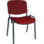 Teknik Office Conference Burgundy Fabric Stackable Fully Assembled Chair with padded seat and backrest. 1500BU