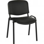 Teknik Office Conference Black PU Fabric Stackable Fully Assembled Char with padded seat and backrest. 1500PU