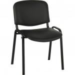 Teknik Office Conference Black PU Fabric Stackable Fully Assembled Chair with padded seat and backrest. (MOQ of 4 - priced individually) 1500PU-BLK