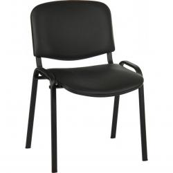 Teknik Office Conference Black PU Fabric Stackable Fully Assembled Chair with padded seat and backrest. (MOQ of 4 - priced individually) 1500PU-BLK