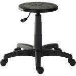 Teknik Office Polly Black Stool With A Height Adjustable Easy Clean Seat and A Durable Nylon Base
