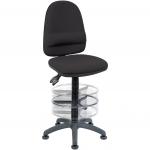 Teknik Office Ergo Twin Black Fabric Operator Chair With Deluxe Ring Kit Conversion and Movable Footring