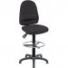 Teknik Office Ergo Twin Black Fabric Operator Chair Pronounced Lumbar Support Sturdy Nylon Base Optional Arm Rests