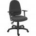 Teknik Office Ergo Twin Black Fabric Operator chair with pronounced lumbar support and a sturdy nylon base. With Step adjustable armrests 2900BLK/0280