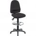 Teknik Office Ergo Twin Black Fabric Operator Chair With Ring Kit Conversion and Fixed Footrest 2900BLK/1163