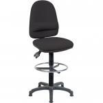 Teknik Office Ergo Twin Black Fabric Operator Chair With Ring Kit Conversion and Fixed Footrest