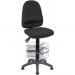 Teknik Office Ergo Twin Black Fabric Operator Chair With Deluxe Ring Kit Conversion and Movable Footring 2900BLK/1164