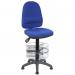 Teknik Office Ergo Twin Blue Fabric Operator chair with a deluxe ring kit conversion and movable footring. 2900BLU/1164/0280