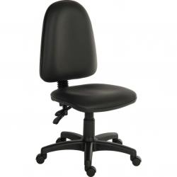 Teknik Office Ergo Twin PU Black Operator chair with a floating or fixed permanent contact backrest and a sturdy nylon base 2900PU-BLK