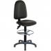 Teknik Office Ergo Twin Black PU Fabric Operator chair with ring kit conversion and fixed footrest.  2900PU-BLK/1163