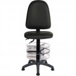 Teknik Office Ergo Twin PU Black Operator chair with a deluxe ring kit conversion and movable footring. 2900PU-BLK/1164