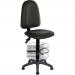 Teknik Office Ergo Twin PU Black Operator chair with a deluxe ring kit conversion and movable footring. 2900PU-BLK/1164