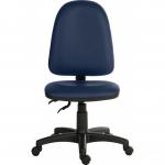 Teknik Office Ergo Twin PU Blue Operator chair floating or fixed permanent contact backrest sturdy nylon base Accepts optional arm rests 2900PU-BLU