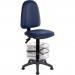 Teknik Office Ergo Twin PU Blue Operator chair with a deluxe ring kit conversion and movable footring 2900PU-BLU/1164