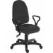 Teknik Office Ergo Trio Black Fabric Operator chair with 3 lever mechanism and a sturdy nylon base. With Standard fixed armresets. 2901BLK/0288