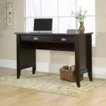 Teknik Office Jamocha Wood Effect Laptop Home Office Study Desk With Stationery And Keyboard Drawer