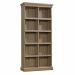 Teknik Office Barrister Home Tall Bookcase in Salt Oak Finish with Ten Cubby Holes and Contrasting Metal Identification Tags 5414108