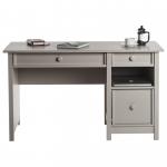 Teknik Office Cobblestone Grey Home Office Computer Desk With A4 Filer Stationery And Central Storage Drawer