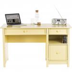 Teknik Office Sherbet Yellow Home Office Computer Desk With A4 Filer Stationery And Central Storage Drawer