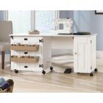 Teknik Office Sewing / Craft Cart in a Soft White Finish with spacious extendable melamine work surfac