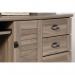 Teknik Office Louvre Hutch Desk in a Salt Oak Finish with Slide Out KeyboardMouse Shelf Multiple Storage Cubbyholes Within Hutch and Filer Drawer 5415109