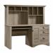 Teknik Office Louvre Hutch Desk in a Salt Oak Finish with Slide Out KeyboardMouse Shelf Multiple Storage Cubbyholes Within Hutch and Filer Drawer 5415109