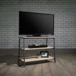 Teknik Office Industrial Style TV Stand with Durable Black Metal Frame and Charter Oak Effect Shelves and Room for 36in TV 5420034