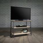 Teknik Office Industrial Style TV Stand with Durable Black Metal Frame and Charter Oak Effect Shelves and Room for 36in TV