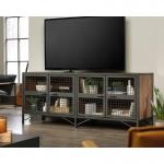 Teknik Office Boulevard Cafe Industrial Styled Sideboard in Vintage Oak effect and black accents stylish mesh detail and powder coated metal frame 5420649