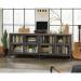 Teknik Office Boulevard Cafe Industrial Styled Sideboard in Vintage Oak effect and black accents stylish mesh detail and powder coated metal frame 5420649