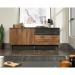 Teknik Office Boulevard Cafe TV Credenza in a black finish with Vintage Oak accents accommodates up to 60â€ TV 2 adjustable shelves behind doors 5420667