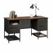 Teknik Office Boulevard Cafe Desk Black Finish Contrasting Vintage Oak Accent effect 5420701