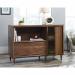 Teknik Office Clifton Place Credenza Grand Walnut Effect Finish Open Display Shelf Hidden Adjustable Shelf Large File Drawer and Solid Wooden Feet 5421317