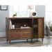 Teknik Office Clifton Place Credenza Grand Walnut Effect Finish Open Display Shelf Hidden Adjustable Shelf Large File Drawer and Solid Wooden Feet