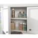 Teknik Office Craft Storage Hutch in a White Finish with an adjustable shelf behind doors 5421414