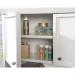 Teknik Office Craft Storage Hutch in a White Finish with an adjustable shelf behind doors