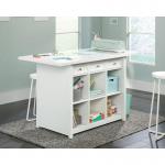 Teknik Office Craft Work Table Island in a Soft White Finish with spacious melamine work surface 5421420