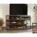 Teknik Office Barrister Home TV Stand Credenza Salt Oak finish for TV up to 31kg Glass Doors and Metal Frame 5421458