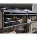 Teknik Office Barrister Home TV Stand / Credenza Salt Oak finish for TV up to 31kg Glass Doors and Metal Frame