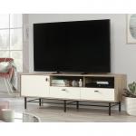 Teknik Office Avon Leather TV Stand/Credenza Sky Oak White accents for TV up to 31kg