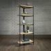 The Teknik Bookcases Teknik Office Industrial Style Chunky 4 Shelf Bookcase has a black metal frame and a charter oak effect. It has generously sized shelves for storage.