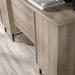 Teknik Office Avon Leather Handled Desk with Sky Oak Effect Finish and White Accents Metal Base