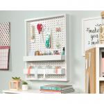Teknik Office Craft Wall Mounted Peg Board in a White Finish