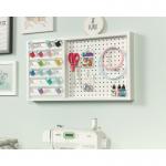 Teknik Office Craft Wall Mounted Peg Board with Threads in a White Finish