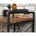 Teknik Office Iron Foundry Desk with Checked Oak effect finish Textured Powder Coated Metal Pipe Framework 5423505