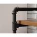 Teknik Office Iron Foundry Desk with Checked Oak effect finish Textured Powder Coated Metal Pipe Framework