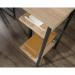 Teknik Office Industrial Style L-Shaped Executive Desk in Charter Oak finish and durable black metal frame