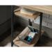 Teknik Office Industrial Style Bench with elevated Shelf has a durable black metal frame and charter oak effect desktop, also includes two lower match 5424933
